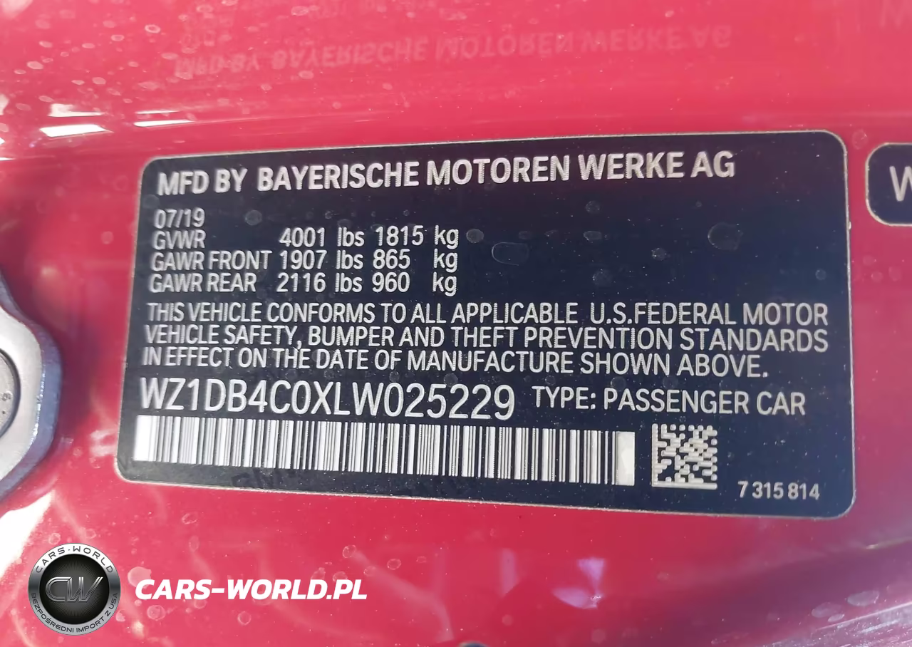 2020 Toyota Gr Supra 3.0 Premium VIN:WZ1DB4C0XLW025229 - 9