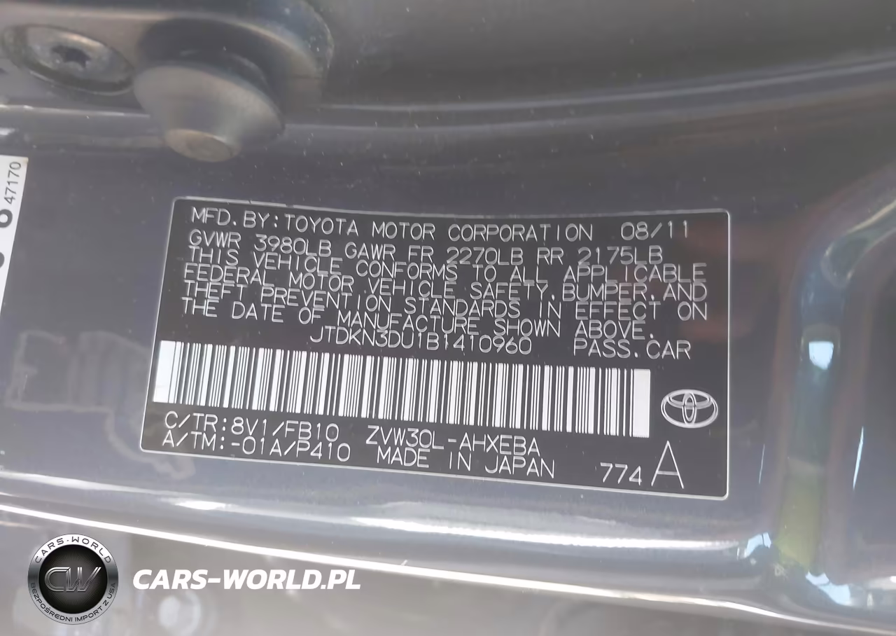 2011 Toyota Prius Two VIN:JTDKN3DU1B1410960 - 9