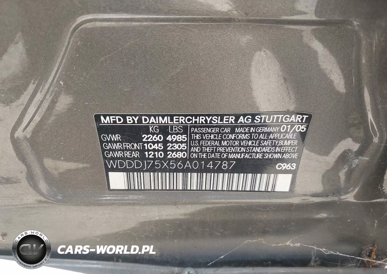 2006 Mercedes-Benz Cls 500 VIN:WDDDJ75X56A014787 - 9