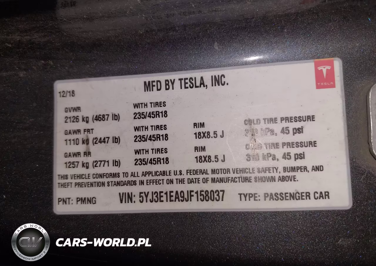 2018 Tesla Model 3 Long Range-Mid Range VIN:5YJ3E1EA9JF158037 - 9