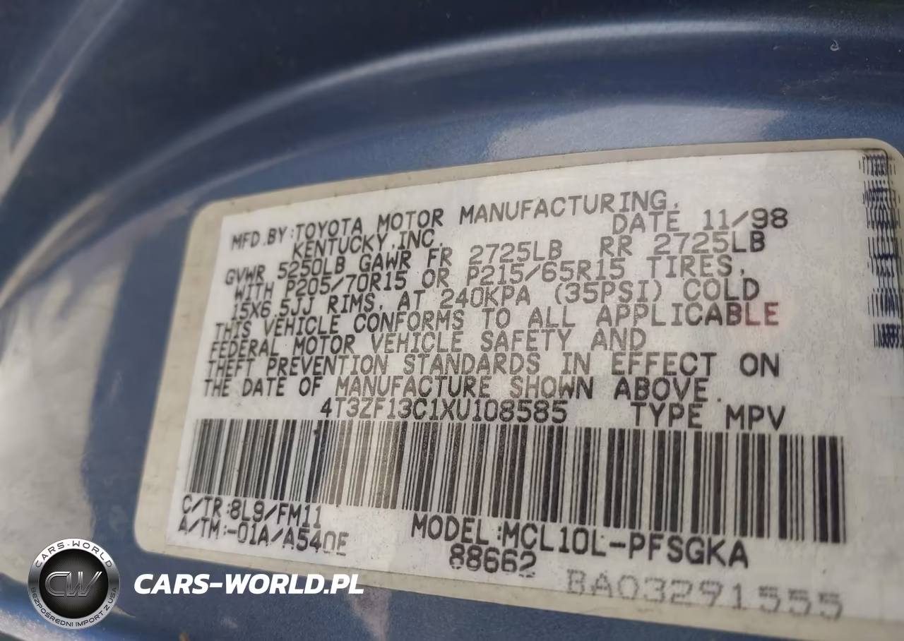 1999 Toyota Sienna Xle VIN:4T3ZF13C1XU108585 - 9