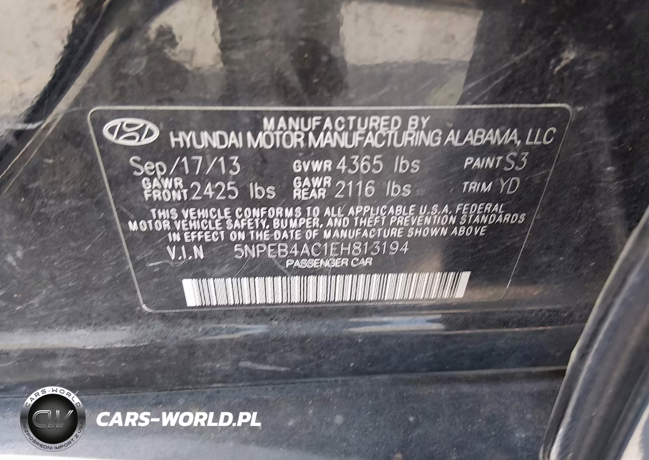 2014 Hyundai Sonata Gls VIN:5NPEB4AC1EH813194 - 9