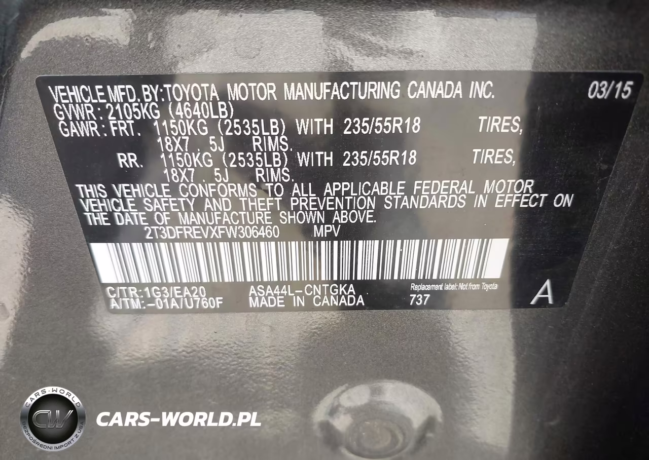 2015 Toyota Rav4 Limited VIN:2T3DFREVXFW306460 - 9