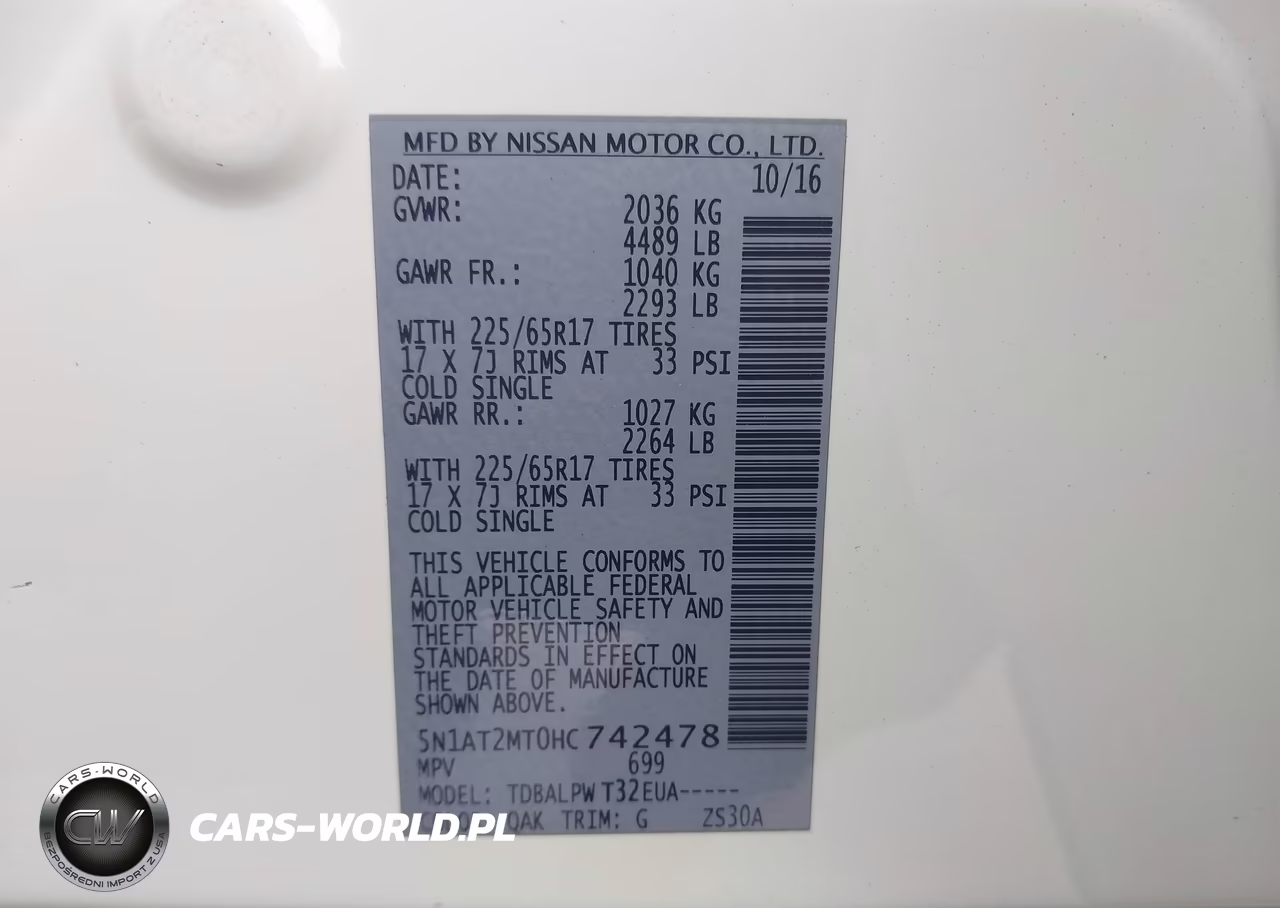 2017 Nissan Rogue S VIN:5N1AT2MT0HC742478 - 9