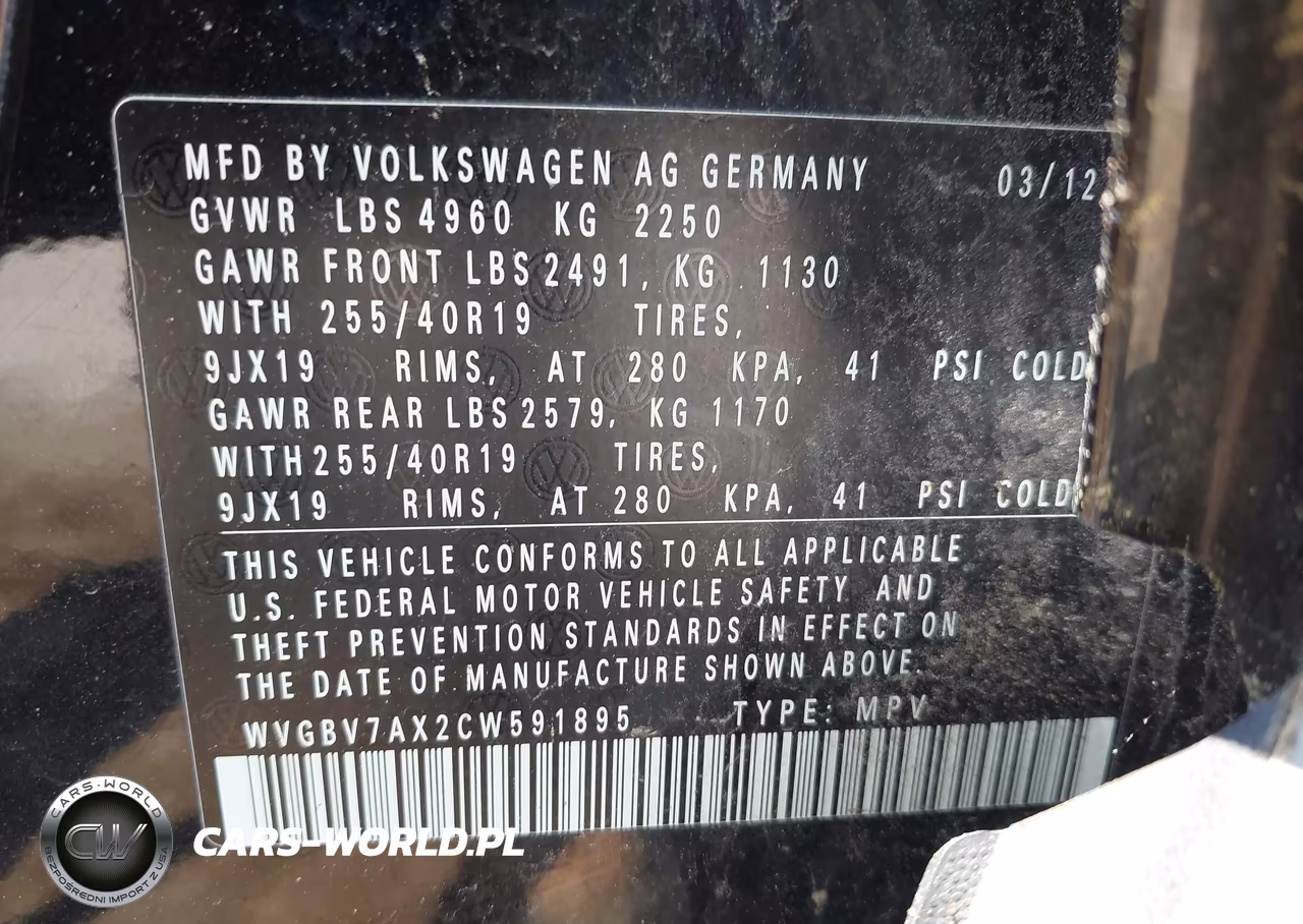 2012 Volkswagen Tiguan Sel VIN:WVGBV7AX2CW591895 - 9