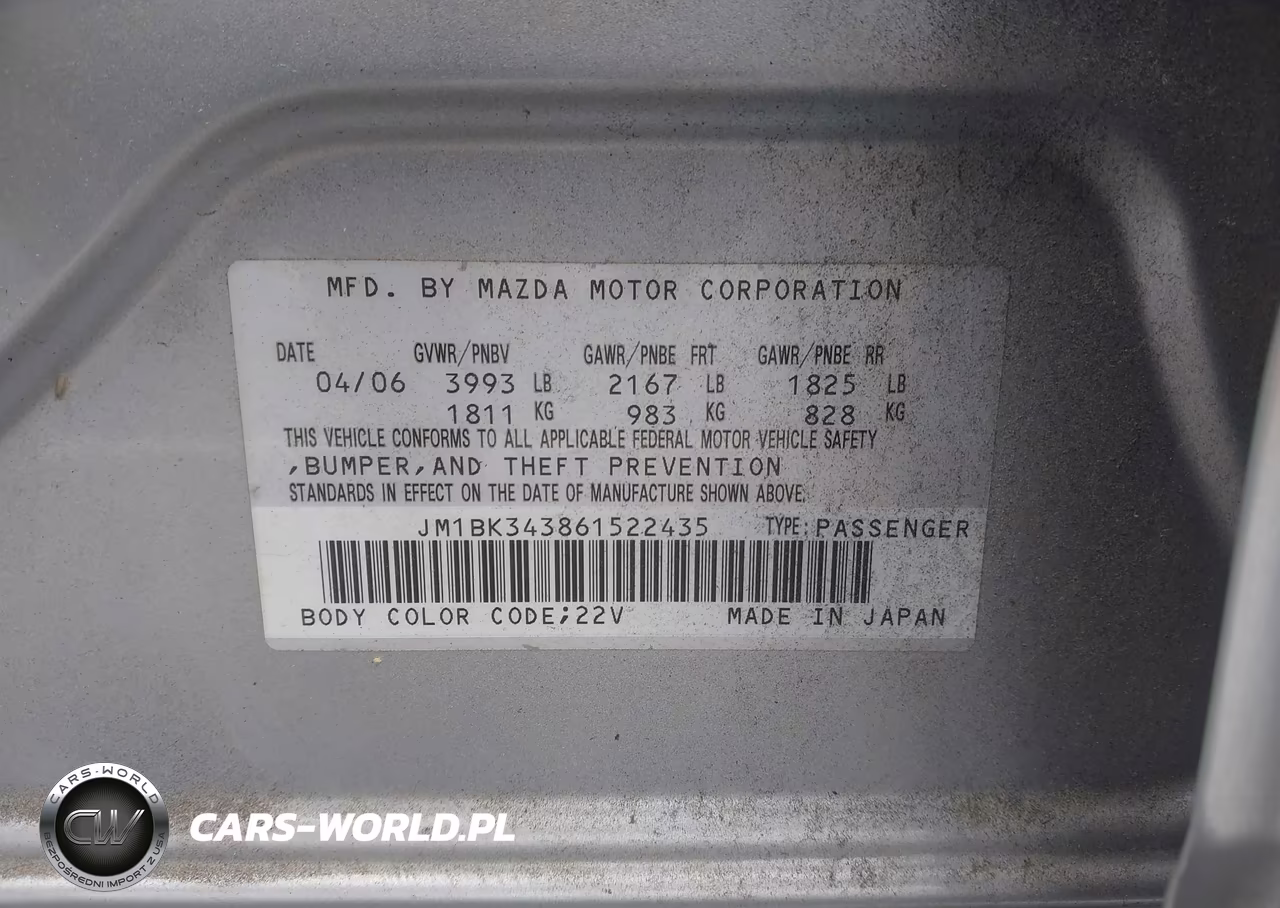 2006 Mazda Mazda3 S Grand Touring VIN:JM1BK343861522435 - 9