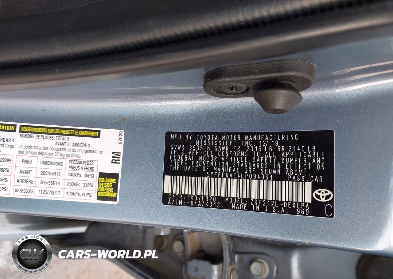 2020 Toyota Corolla Le VIN:5YFEPRAE4LP094961 - 9