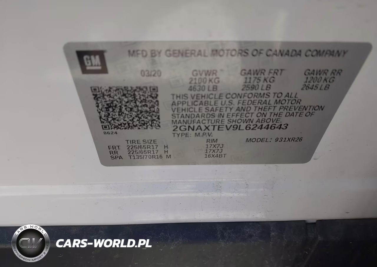 2020 Chevrolet Equinox Awd 2Fl VIN:2GNAXTEV9L6244643 - 9
