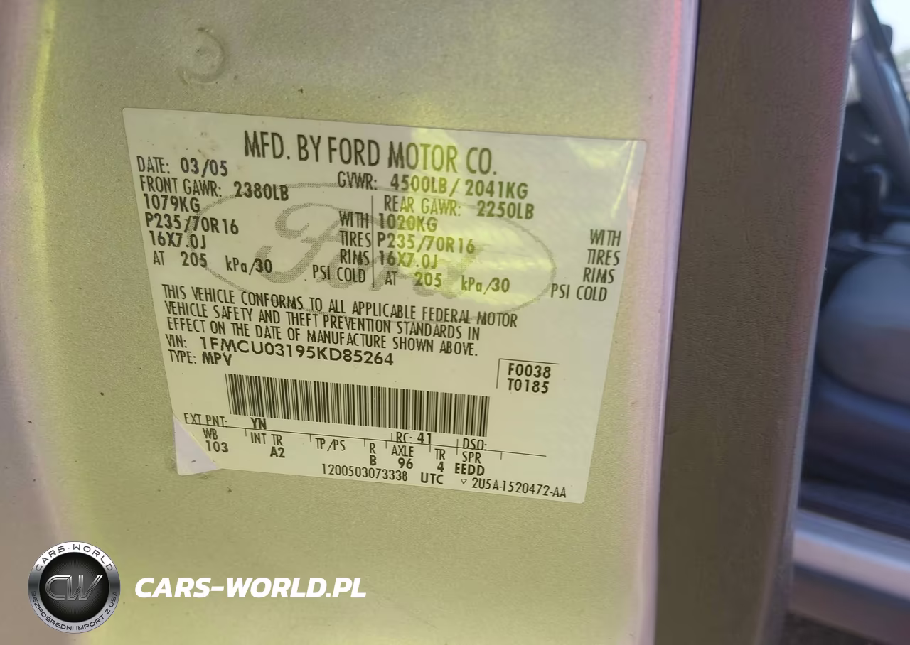 2005 Ford Escape Xlt VIN:1FMCU03195KD85264 - 9