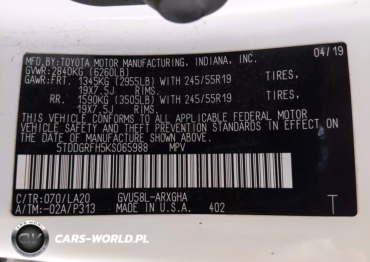2019 Toyota Highlander Hybrid Limited Platinum VIN:5TDDGRFH5KS065988 - 9