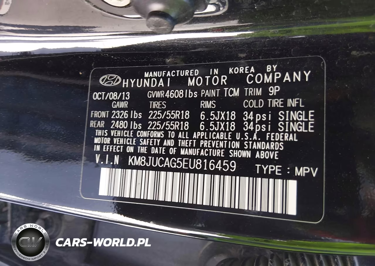 2014 Hyundai Tucson Limited VIN:KM8JUCAG5EU816459 - 9