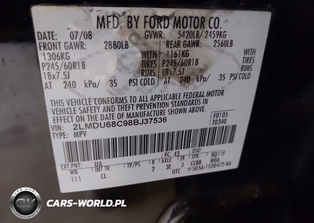 2008 Lincoln Mkx VIN:2LMDU68C98BJ37536 - 9
