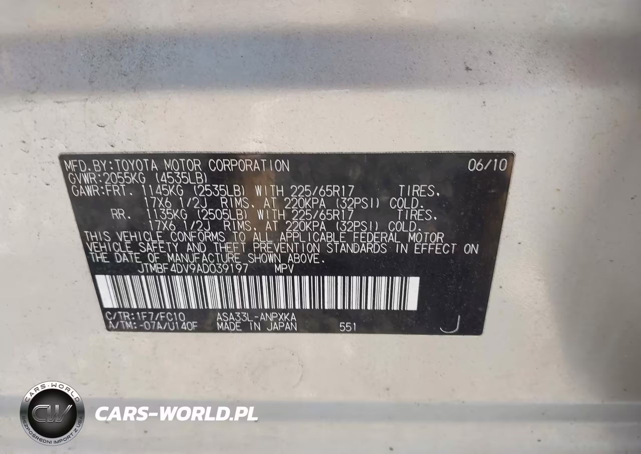 2010 Toyota Rav4 VIN:JTMBF4DV9AD039197 - 9
