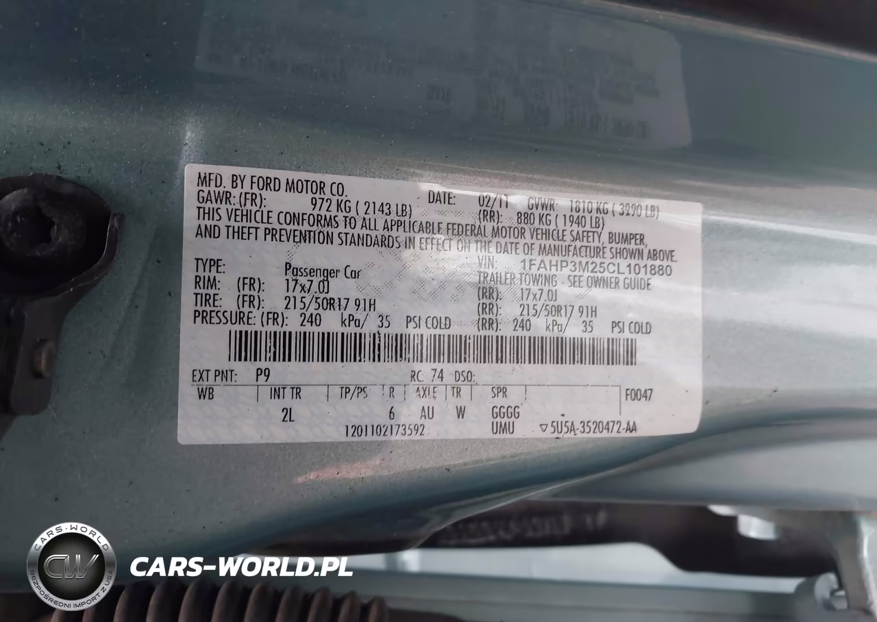 2012 Ford Focus Sel VIN:1FAHP3M25CL101880 - 9