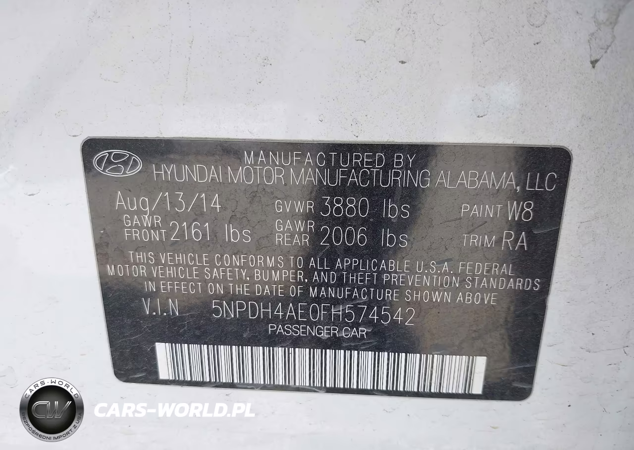 2015 Hyundai Elantra Se VIN:5NPDH4AE0FH574542 - 9