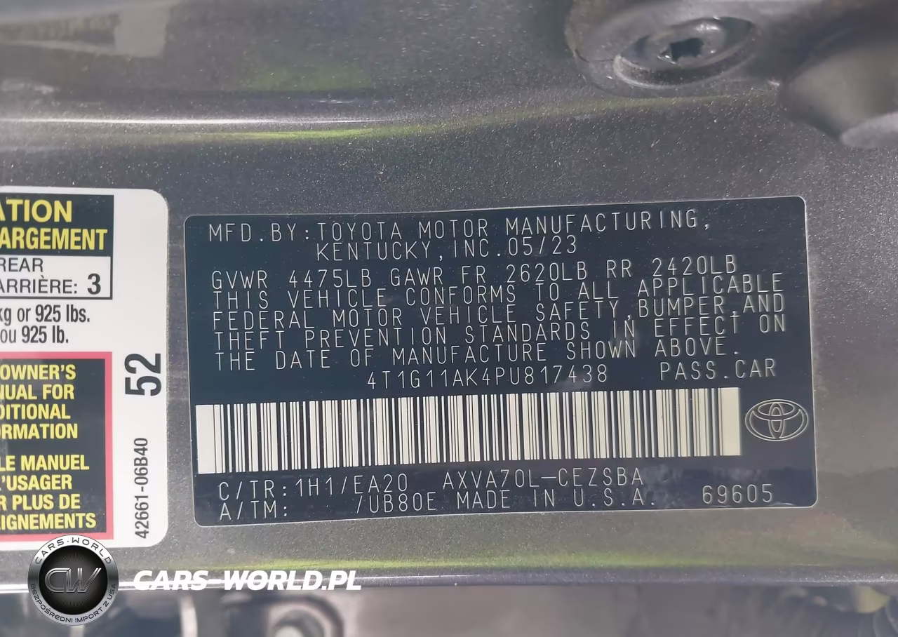 2023 Toyota Camry Se VIN:4T1G11AK4PU817438 - 9