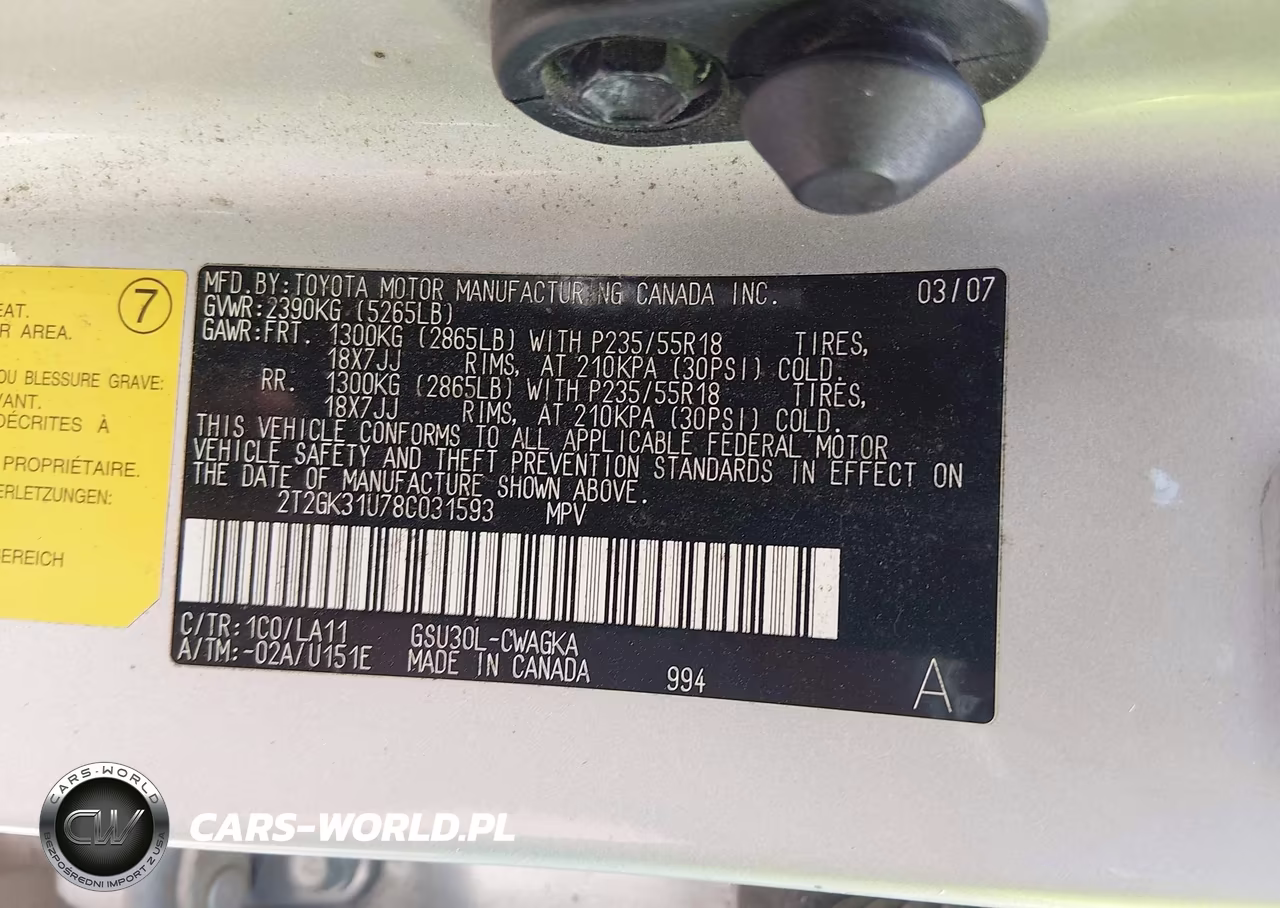2008 Lexus Rx 350 VIN:2T2GK31U78C031593 - 9