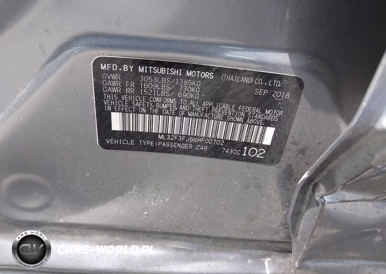 2019 Mitsubishi Mirage G4 Es VIN:ML32F3FJ6KHF00702 - 9