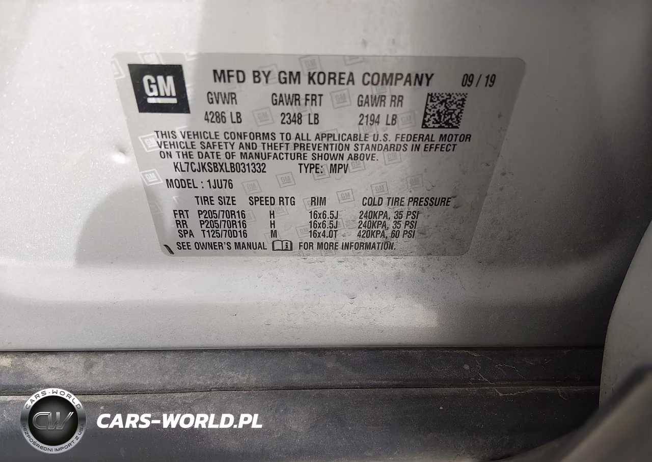 2020 Chevrolet Trax Fwd Ls VIN:KL7CJKSBXLB031332 - 9