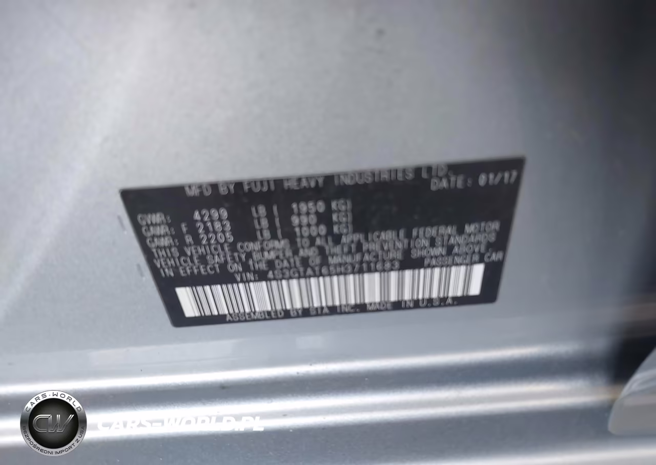 2017 Subaru Impreza 2.0I Limited VIN:4S3GTAT65H3711683 - 9