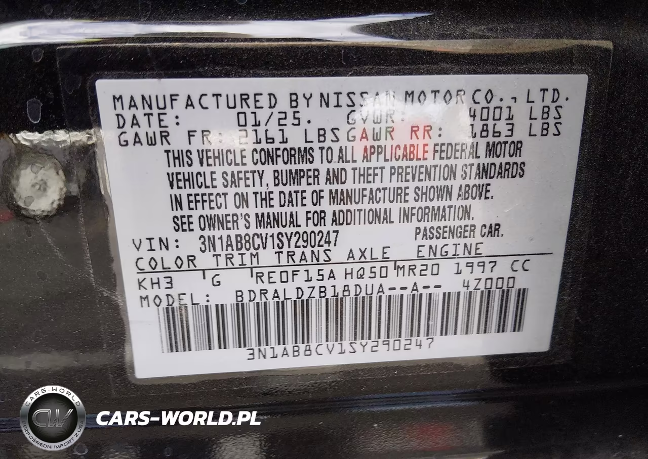 2025 Nissan Sentra Sv VIN:3N1AB8CV1SY290247 - 9