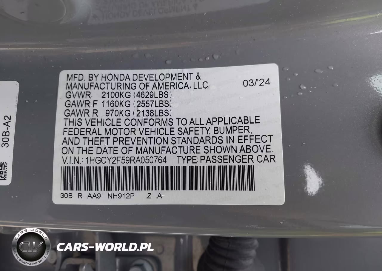 2024 Honda Accord Hybrid Sport VIN:1HGCY2F59RA050764 - 9