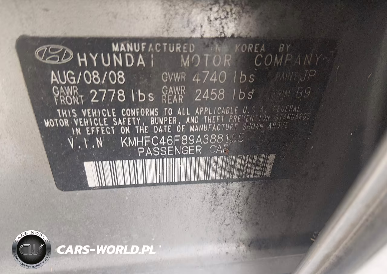 2009 Hyundai Azera Limited VIN:KMHFC46F89A388165 - 9