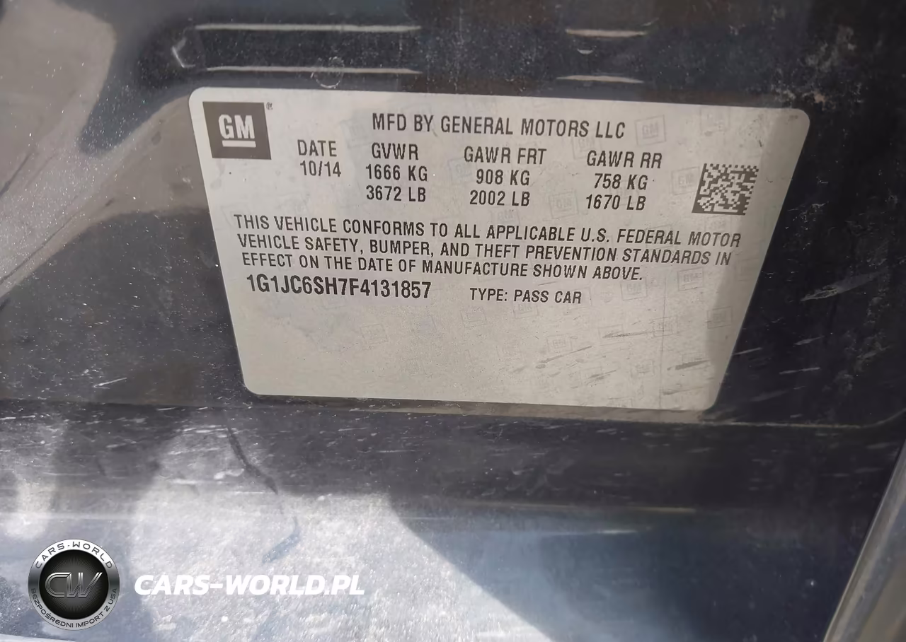 2015 Chevrolet Sonic Lt Auto VIN:1G1JC6SH7F4131857 - 9