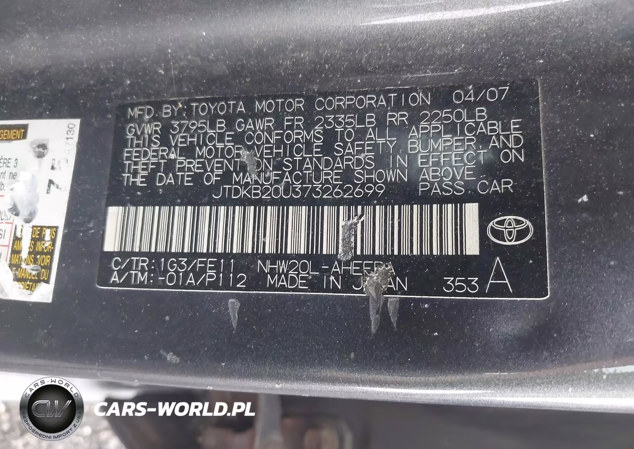 2007 Toyota Prius VIN:JTDKB20U373262699 - 9