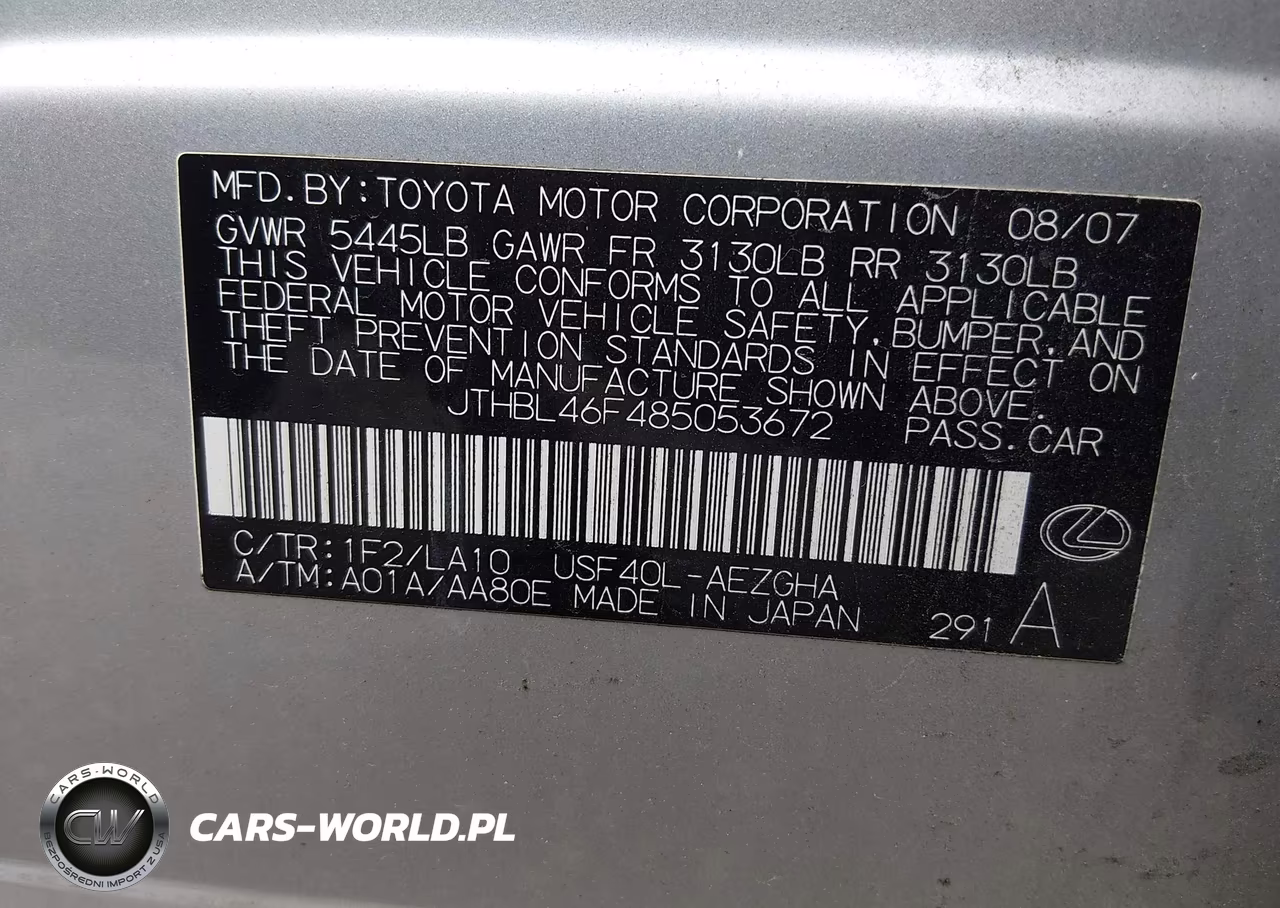 2008 Lexus Ls 460 VIN:JTHBL46F485053672 - 9