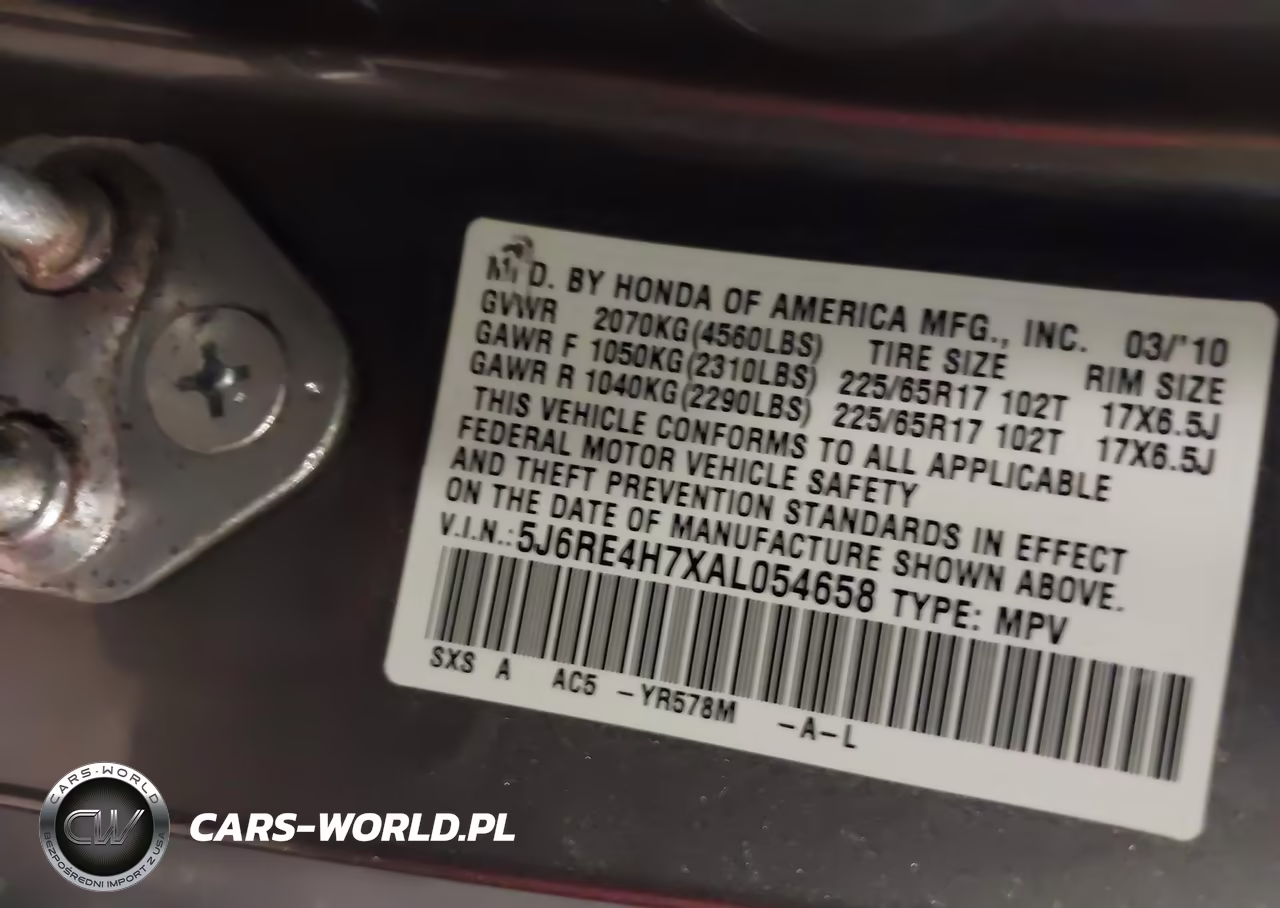 2010 Honda Cr-V Ex-L VIN:5J6RE4H7XAL054658 - 9