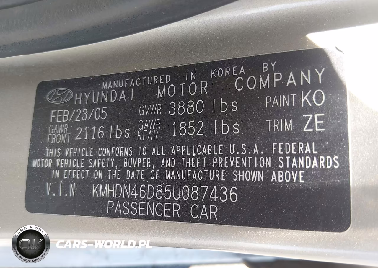 2005 Hyundai Elantra Gls-Gt VIN:KMHDN46D85U087436 - 9