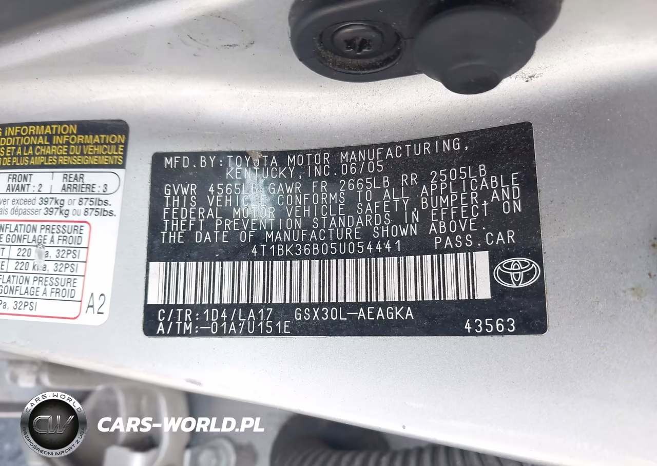 2005 Toyota Avalon Xls VIN:4T1BK36B05U054441 - 9