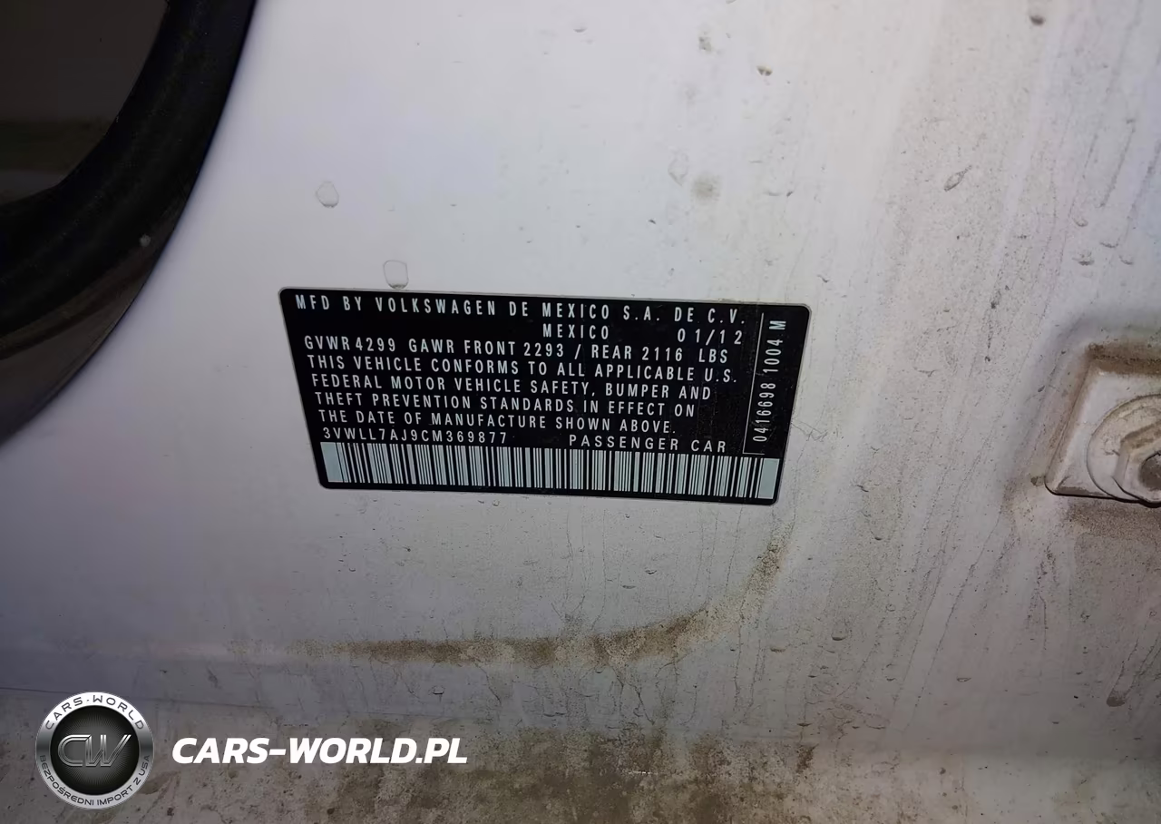 2012 Volkswagen Jetta 2.0L Tdi VIN:3VWLL7AJ9CM369877 - 9