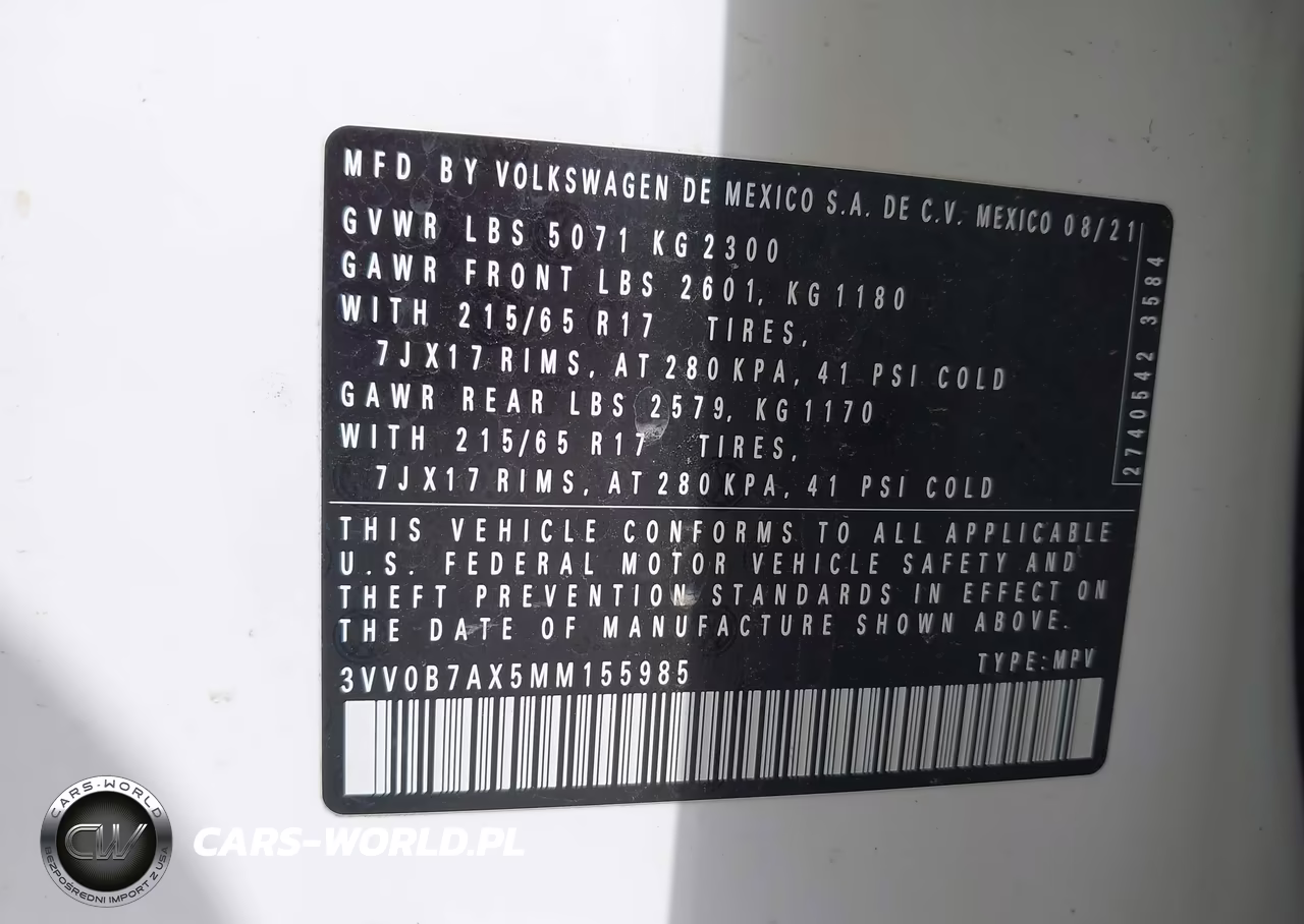 2021 Volkswagen Tiguan 2.0T S VIN:3VV0B7AX5MM155985 - 9