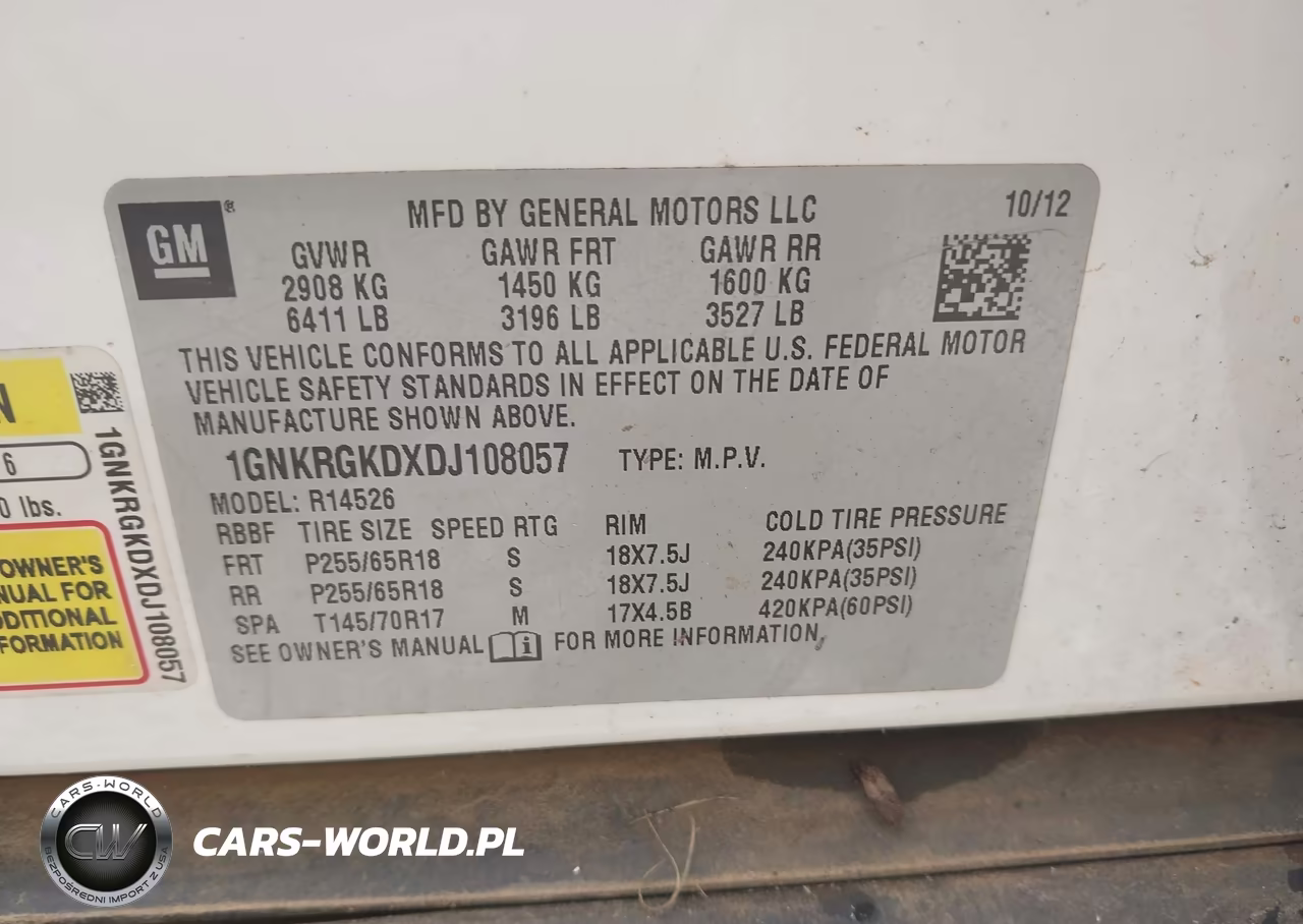 2013 Chevrolet Traverse 1Lt VIN:1GNKRGKDXDJ108057 - 9