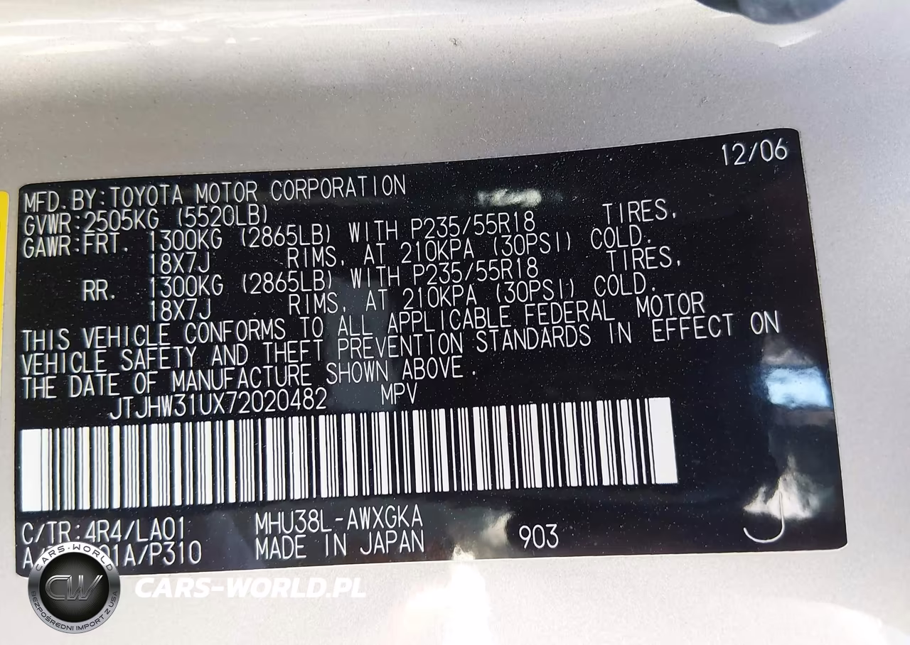 2007 Lexus Rx 400H VIN:JTJHW31UX72020482 - 9