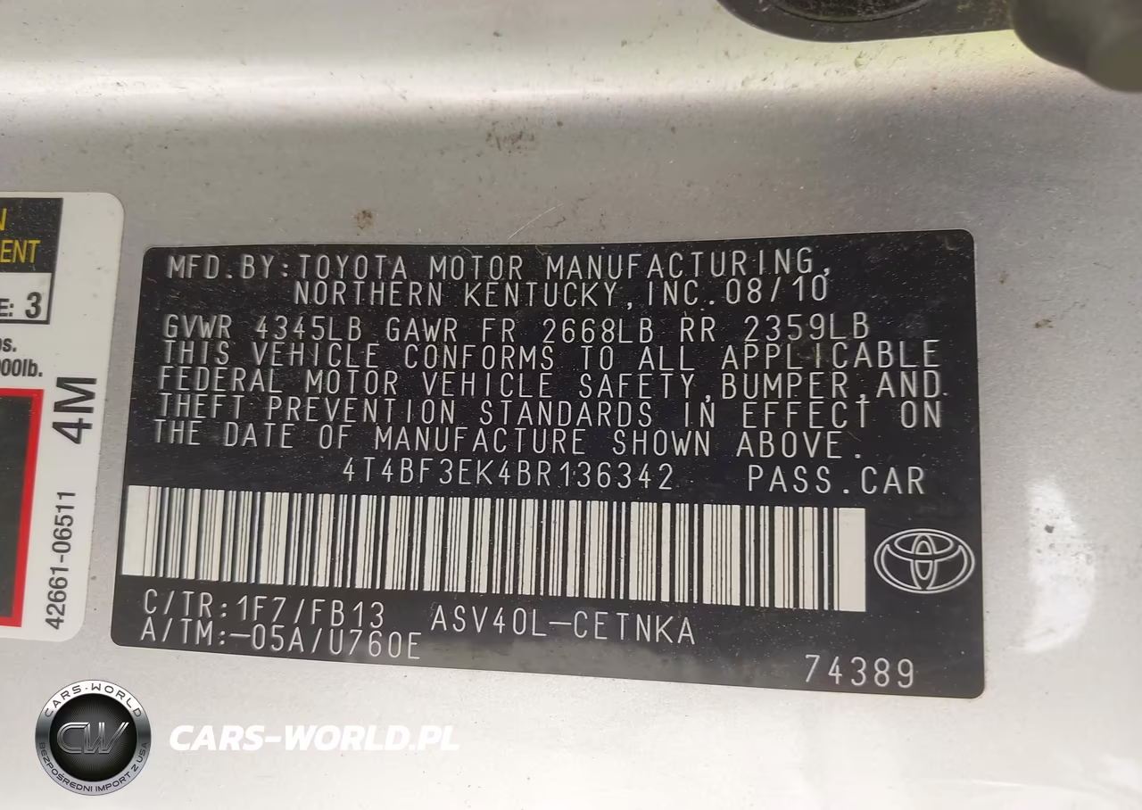 2011 Toyota Camry Le VIN:4T4BF3EK4BR136342 - 9