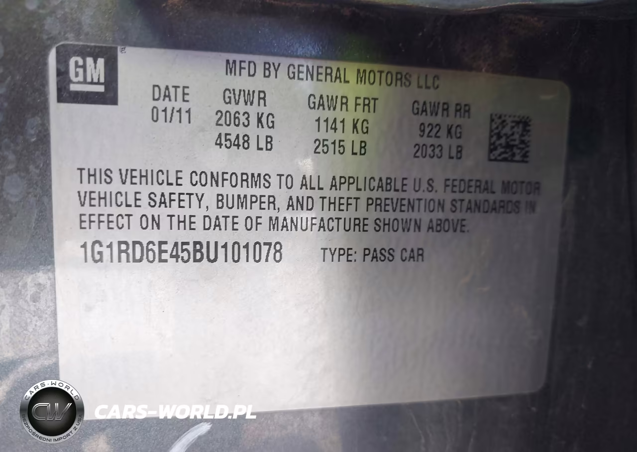 2011 Chevrolet Volt VIN:1G1RD6E45BU101078 - 9