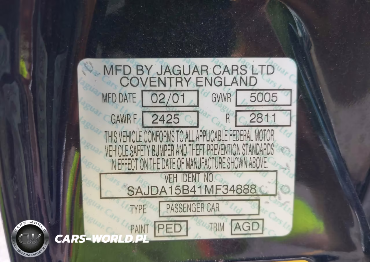 2001 Jaguar Xjr VIN:SAJDA15B41MF34888 - 9