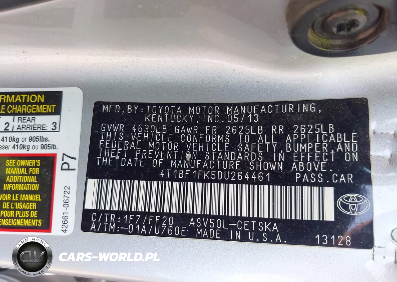 2013 Toyota Camry Se VIN:4T1BF1FK5DU264461 - 9