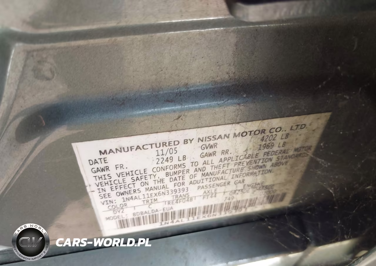 2006 Nissan Altima 2.5 S VIN:1N4AL11EX6N339393 - 9