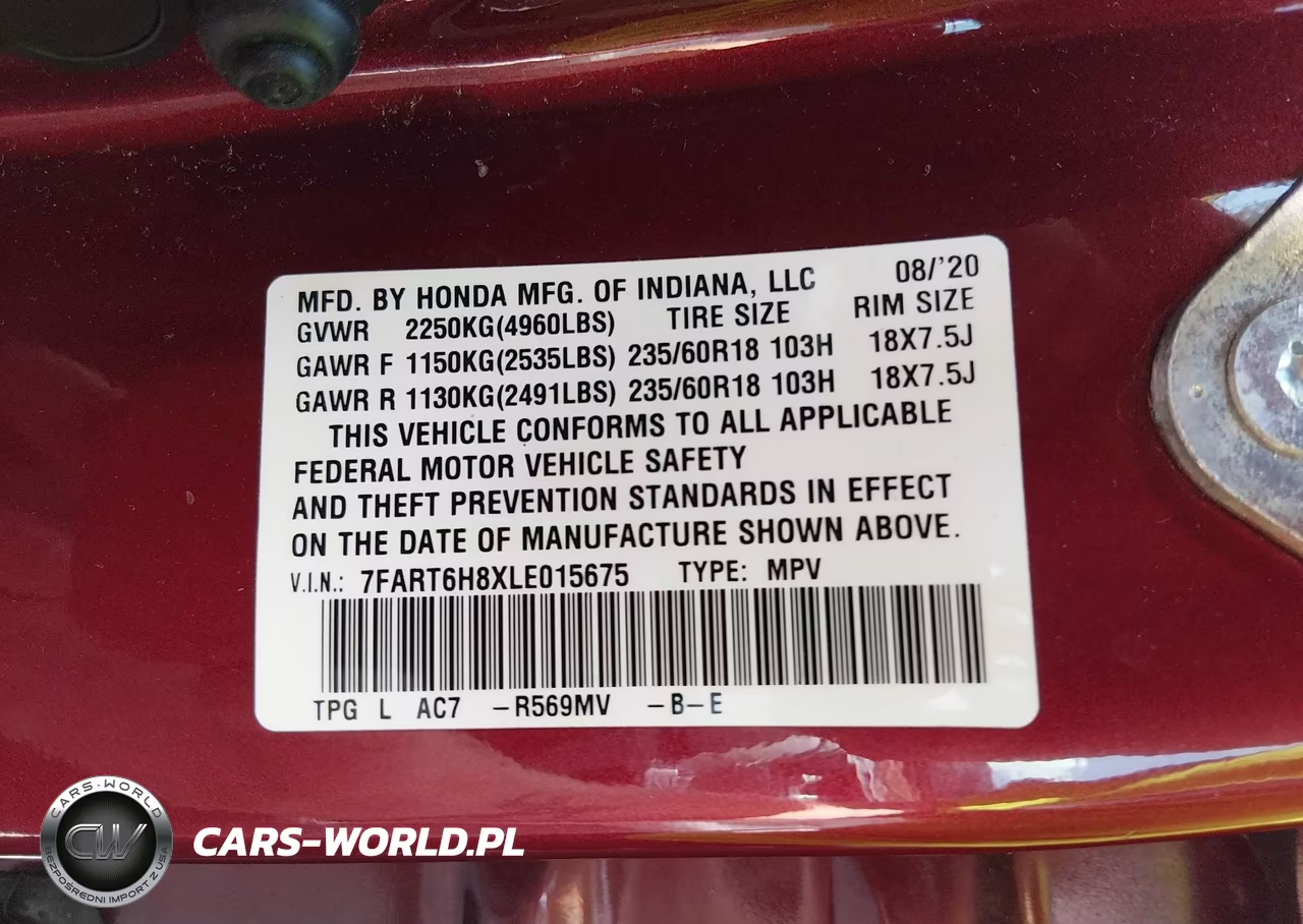 2020 Honda Cr-V Hybrid Ex-L VIN:7FART6H8XLE015675 - 9