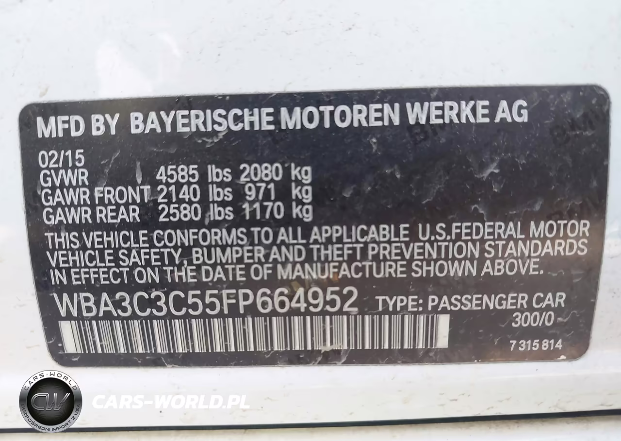 2015 BMW 320I xDrive VIN:WBA3C3C55FP664952 - 9