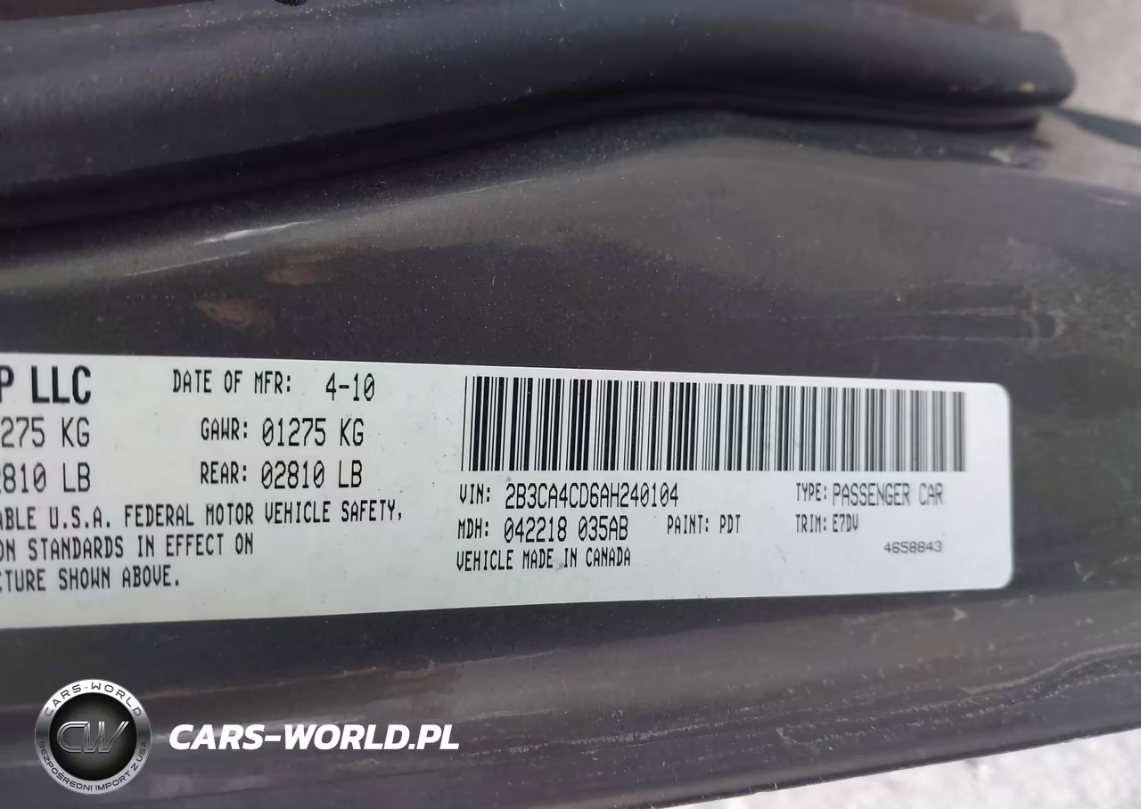 2010 Dodge Charger VIN:2B3CA4CD6AH240104 - 9