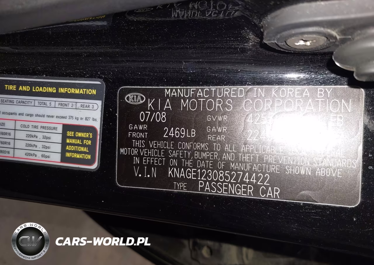 2008 Kia Optima Lx VIN:KNAGE123085274422 - 9