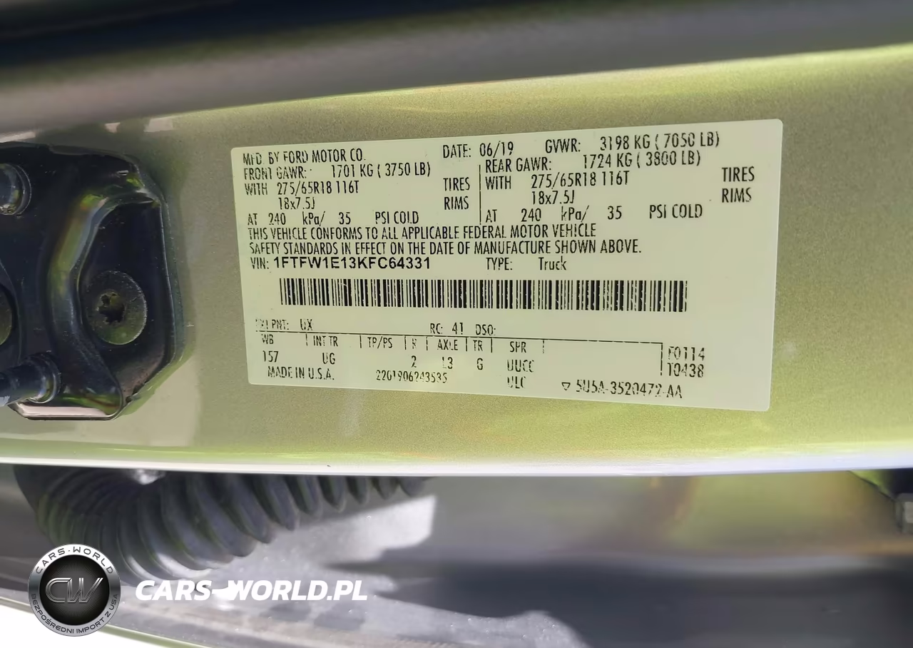 2019 Ford F-150 Xlt VIN:1FTFW1E13KFC64331 - 9