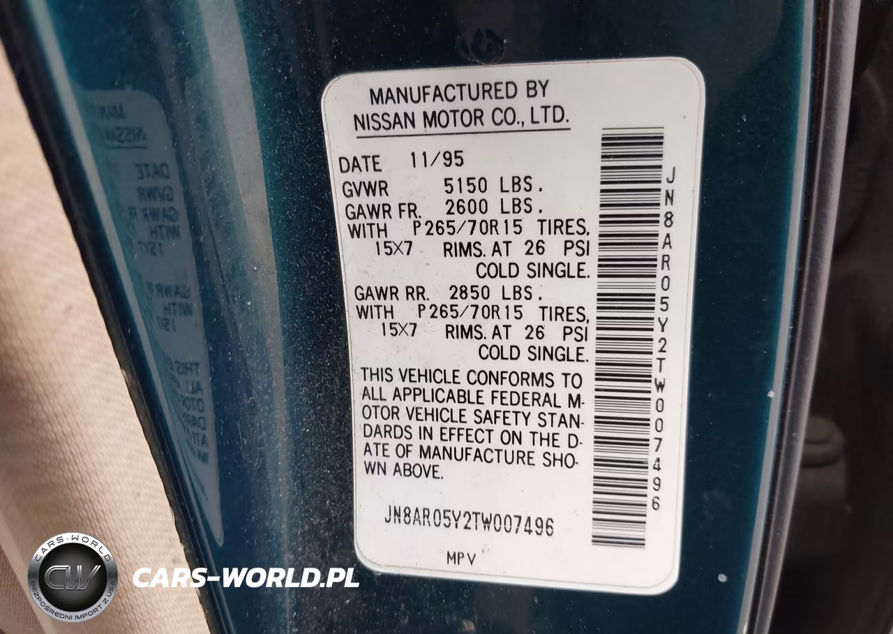 1996 Nissan Pathfinder Le-Se-Xe VIN:JN8AR05Y2TW007496 - 9