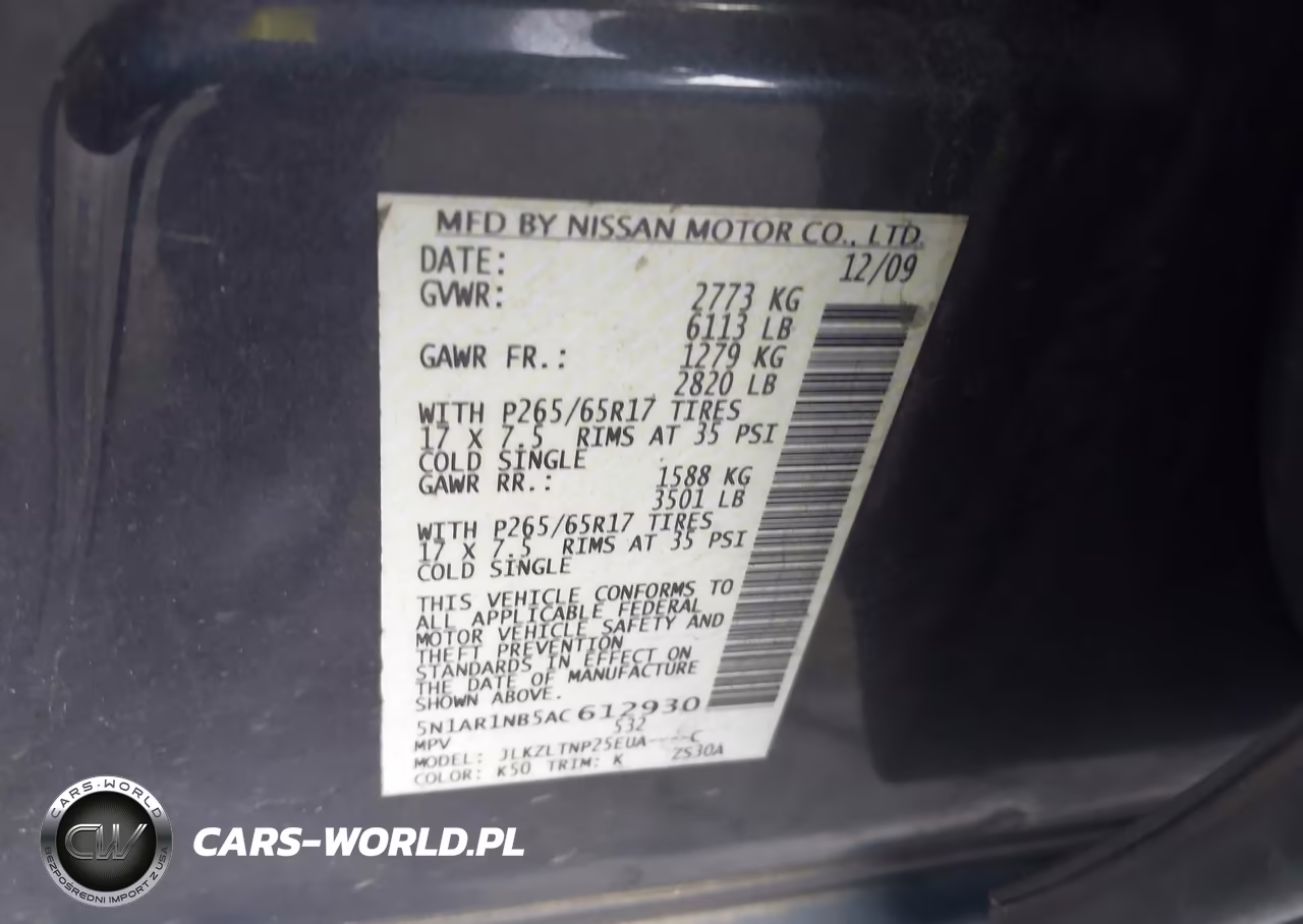 2010 Nissan Pathfinder Se VIN:5N1AR1NB5AC612930 - 9
