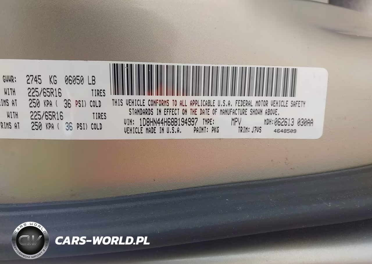 2008 Dodge Grand Caravan Se VIN:1D8HN44H68B194997 - 9